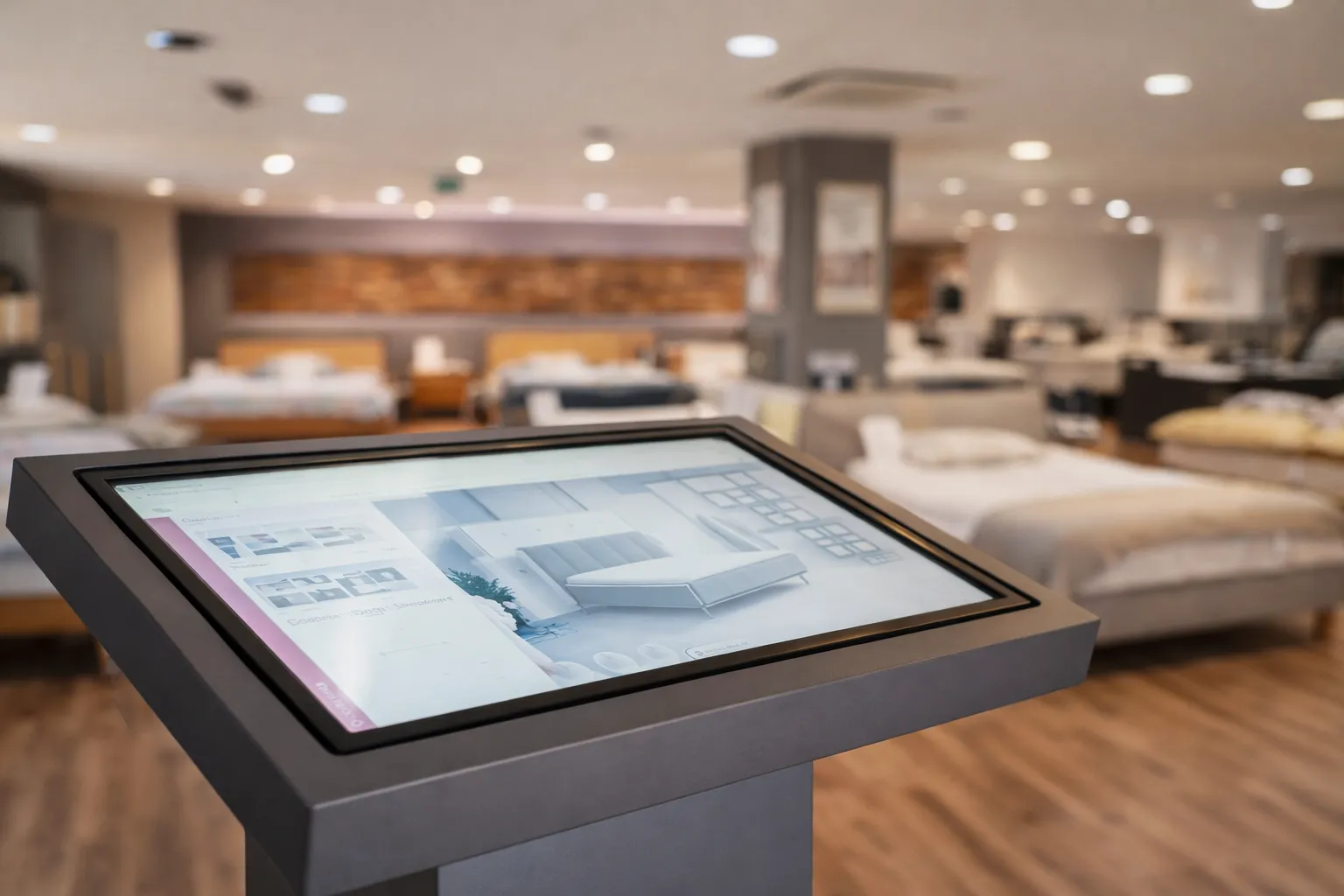 Konfigurator für ein BRINKHAUS Boxspringbett in heller Ausstellung