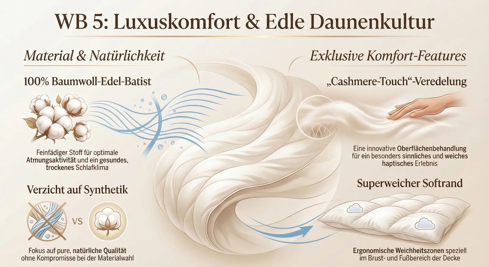 Edles Material und modernes Design der bergischen Daunen Edition WB5