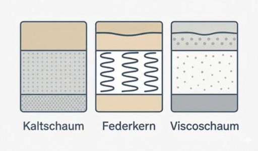 Illustration einer Matratze für individuelle Bettsysteme