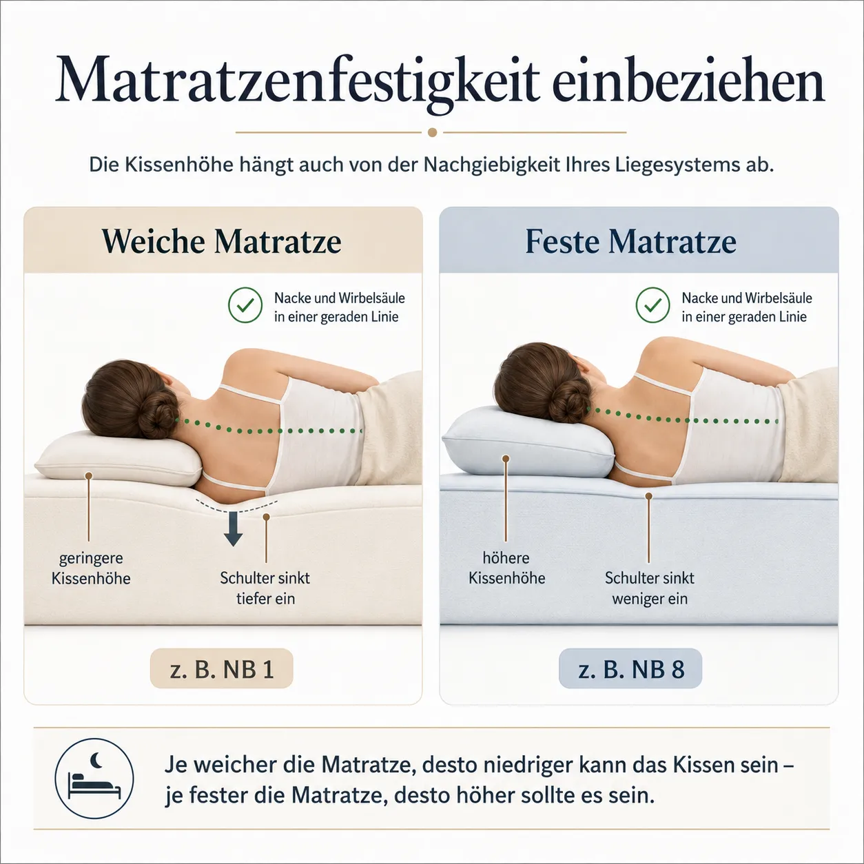 Matratzenfestigkeit einbeziehen