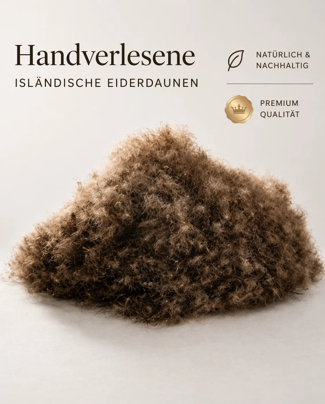 Sortieren hochwertiger Eiderdaunen