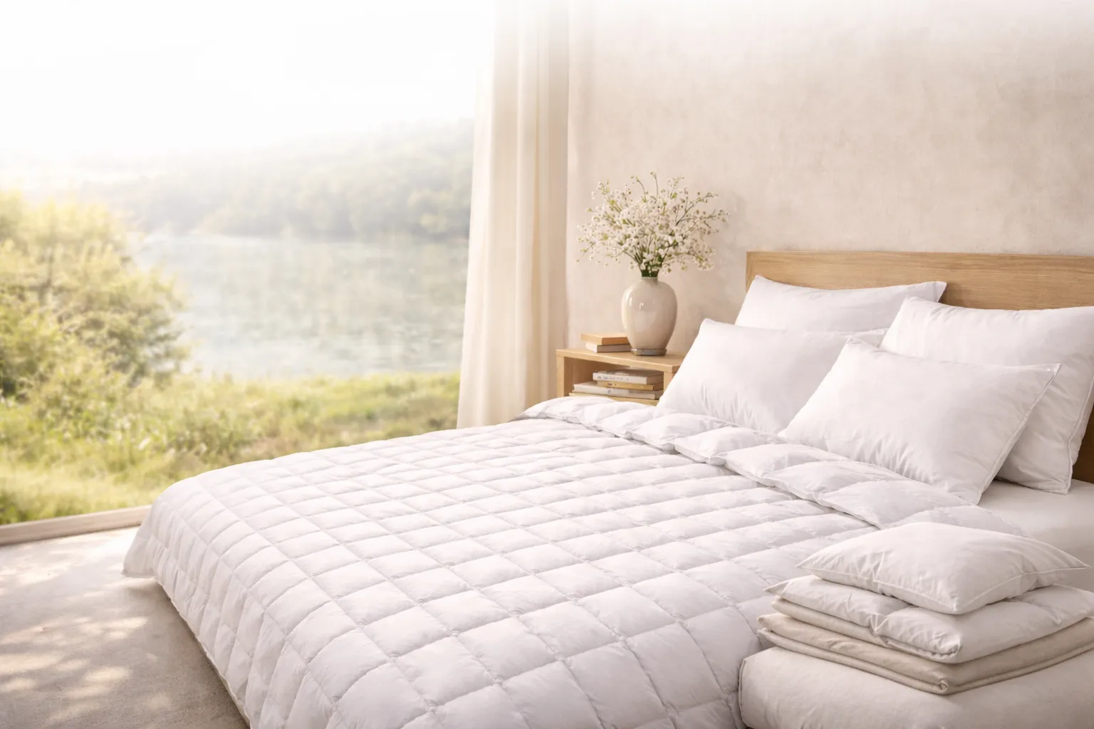 Anwendungsbild einer Eiderdaunen-Decke im Schlafzimmer