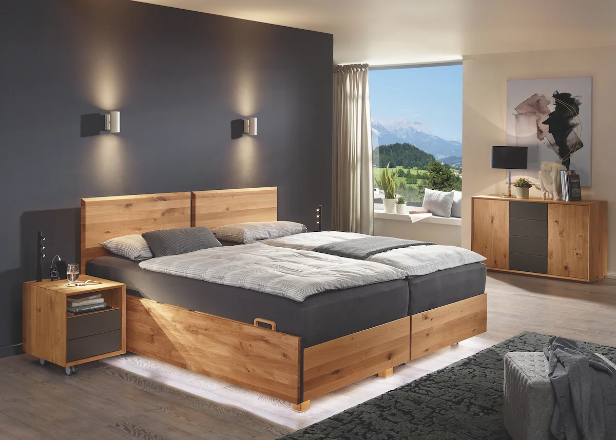 Kirchner Lugano Duobett Boxlike mit Connect und eingeklappten Panels