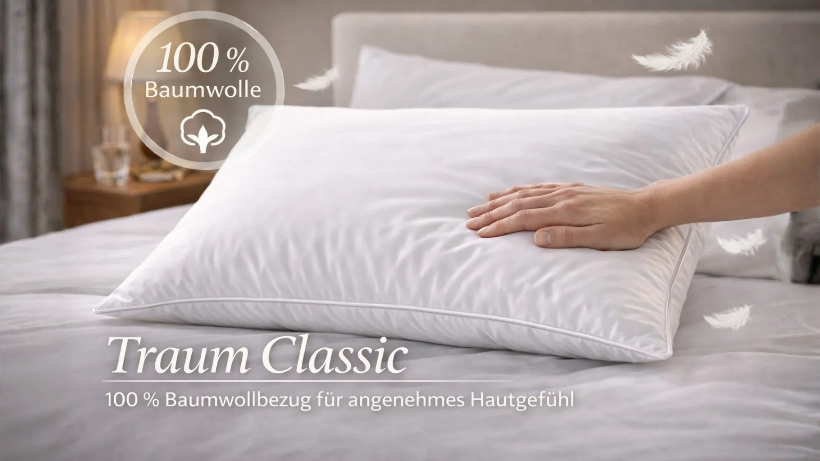Traum Classic Baumwollbezug und Feder-Daunen-Kissen von Betten Sauer in Köln