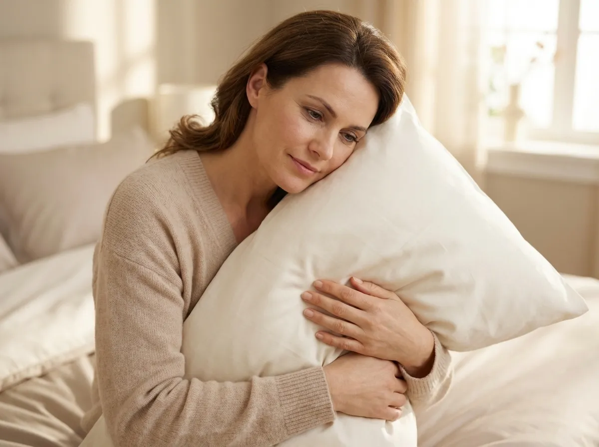 Frau mit Kissen Traum Premium